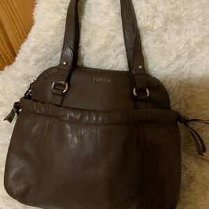 Furla Brown Soft Leather Shoulder Satchel
